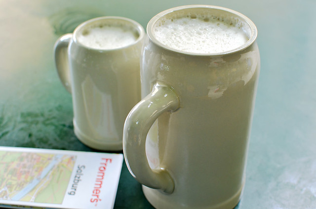 Jugs of Beer, Augustiner Bräu, Salzburg, Austria