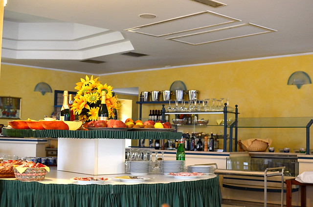 Breakfast in Hotel Restaurant Torre Imperiale, Maccagno, Varese, Italy