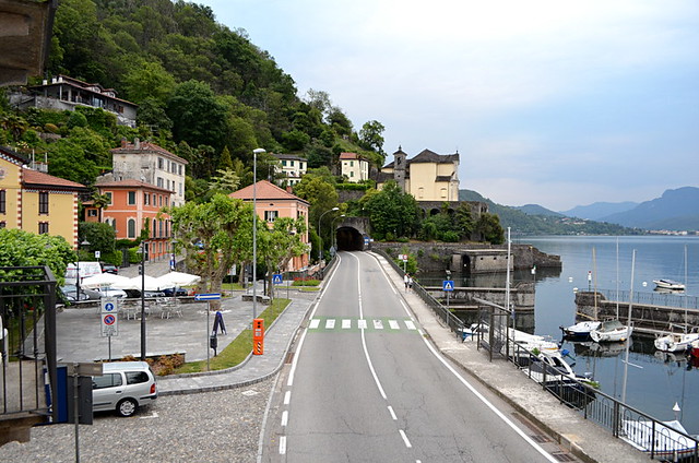 View from bedroom in Hotel Restaurant Torre Imperiale, Maccagno, Varese, Italy