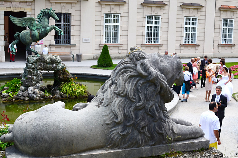 Wedding scene, Mirabell Gardens, Salzburg, Austria