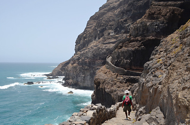 Nicolai on the path, Cruzinha to Ponta do Sol route, Santo Antao, Cape Verde