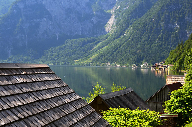 View from along the lake, Hallstatt, Austria