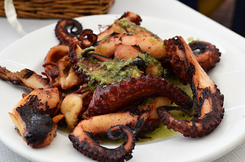 Octopus and mojo, Agaete, Gran Canaria, Canary Islands