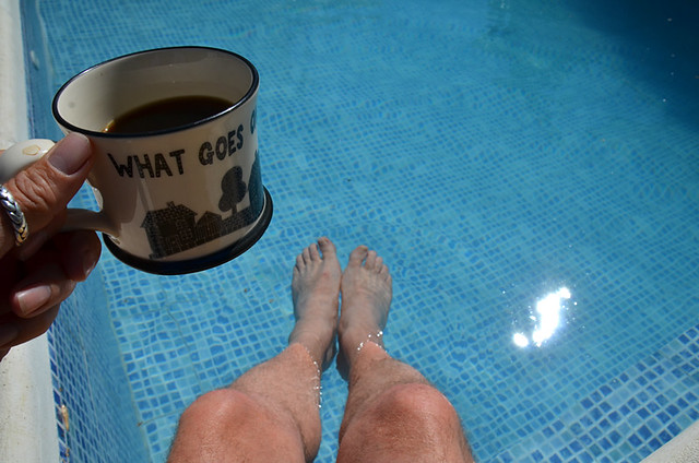 Coffee break by the pool