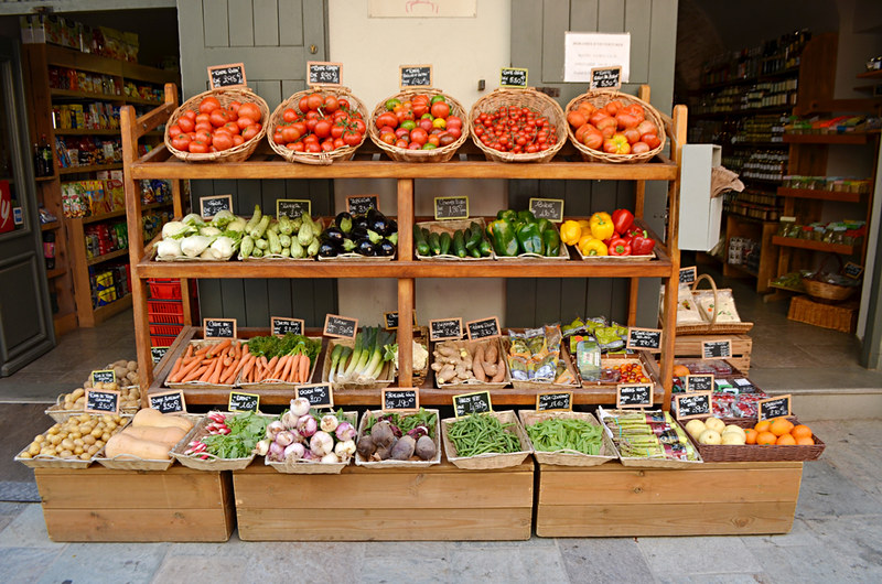 Vegetables on display