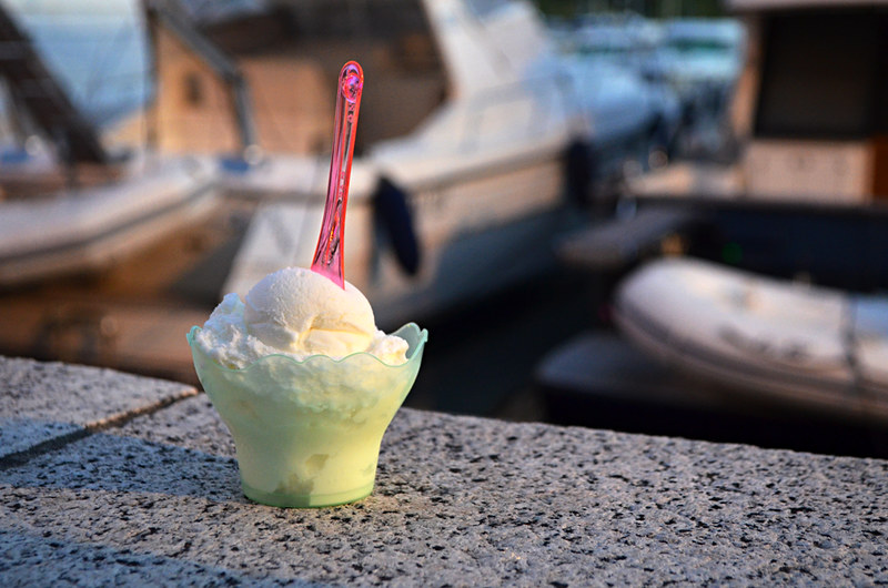 Brocciu ice cream, Saint Florent, Corsica