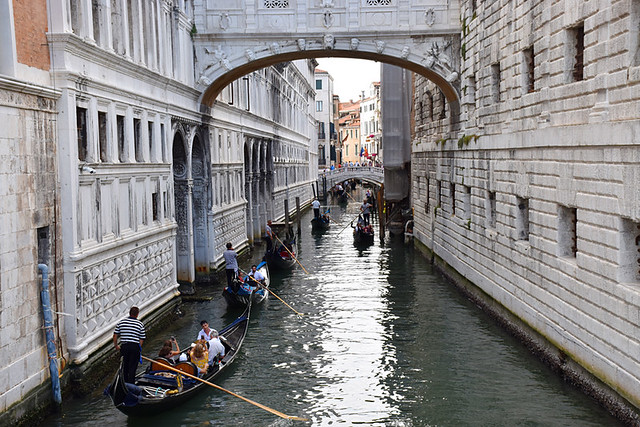 Gondolas at Bridge of Sighs, Venice