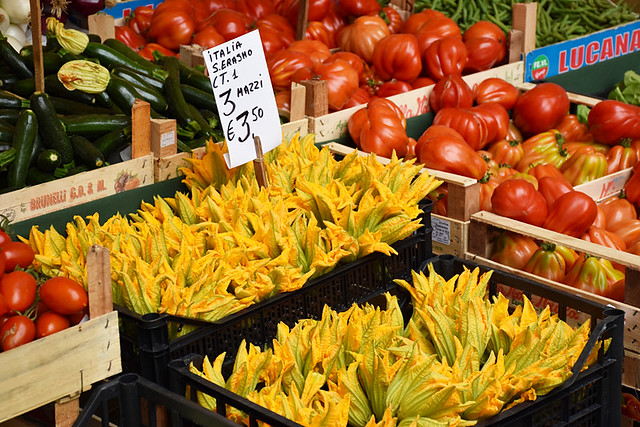 Courgette flowers, Rialto Market, Venice