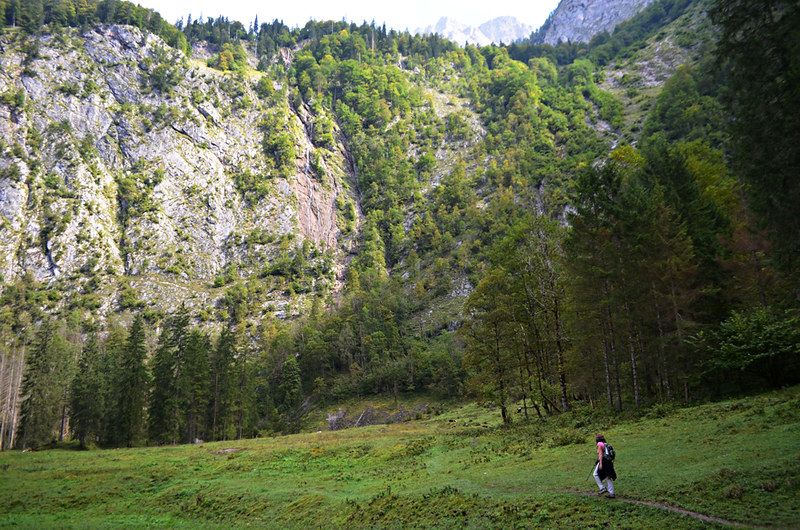 Walking to Germany's highest waterfall, Obersee, Konigsee, Bavaria