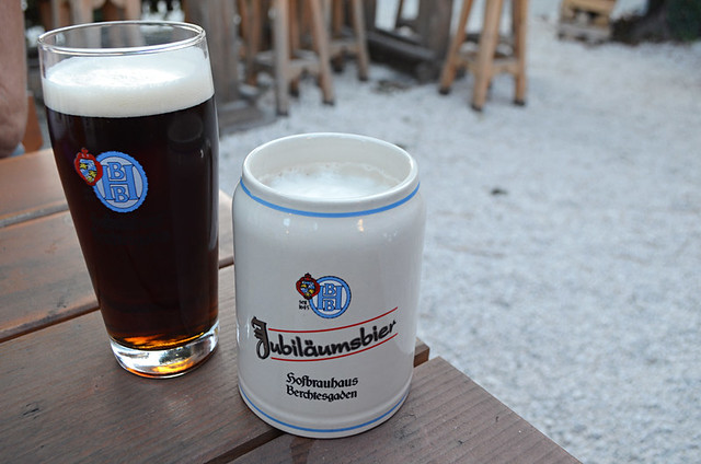 Beer garden, Berchtsgaden, Bavaria, Germany