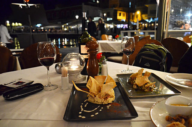 Mezes beside the harbour, Chania old town, Crete