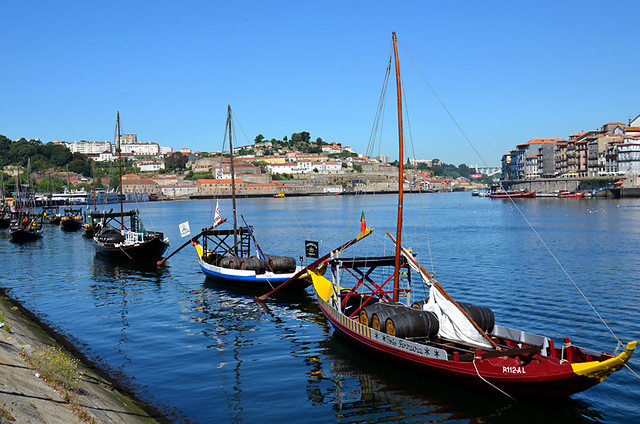 Rabelo boats on the River Douro in Porto, Portugal