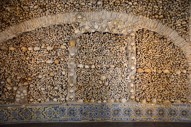 Wall in Chapel of Bones, Evora