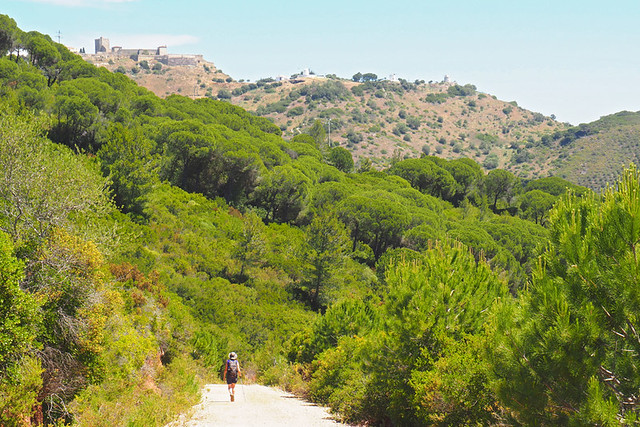 Walking to Palmela Castle, Portugal