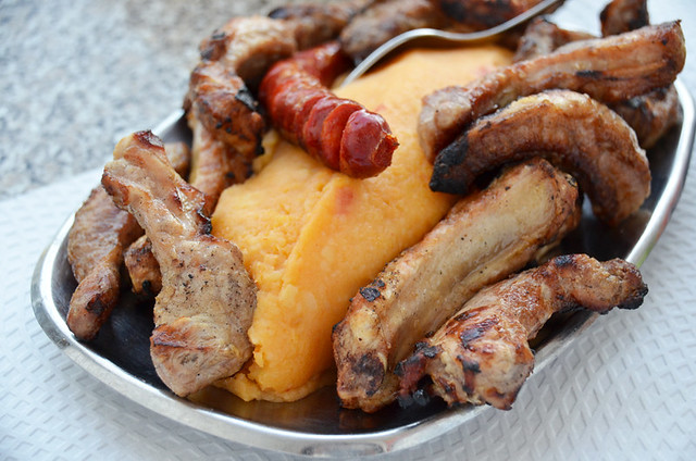 Meat and migas, Portagem, Alentejo, Portugal