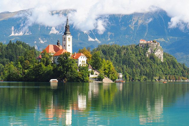 walking around Lake Bled, Slovenia