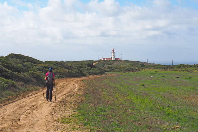 Walking trail to the lighthouse, Cabo Espichel, Setubal Peninsula, Portugal