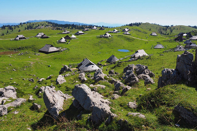 Velika Planina - looking down on Velika Planina