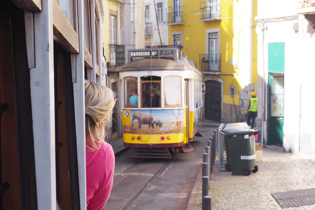 Following the 28 tram, Lisbon, Portugal