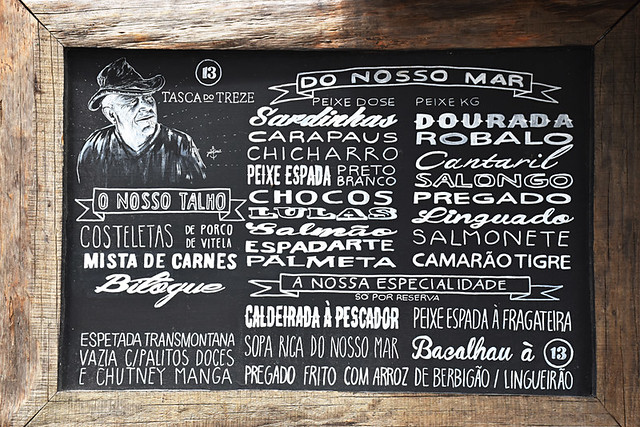 Portuguese menu
