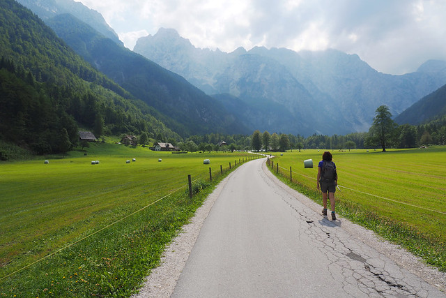 Walking down the valley, Logar Valley, Slovenia
