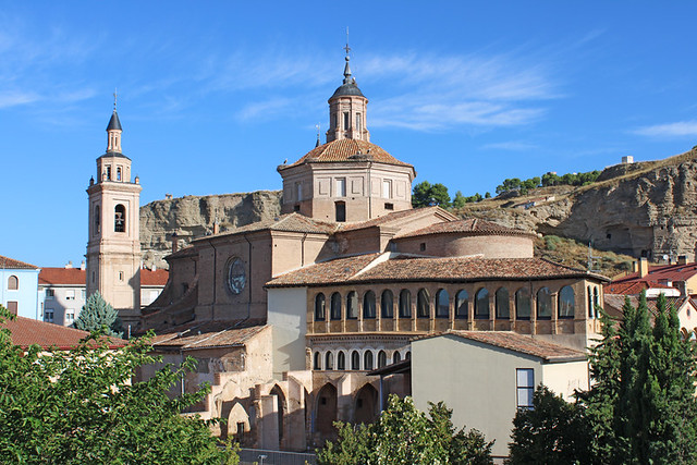 Colegiata del Santo Sepulcro from hotel bedroom, Calatayud, Spain