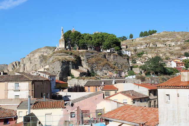 The town below gypsum cliffs, Calatayud, Spain