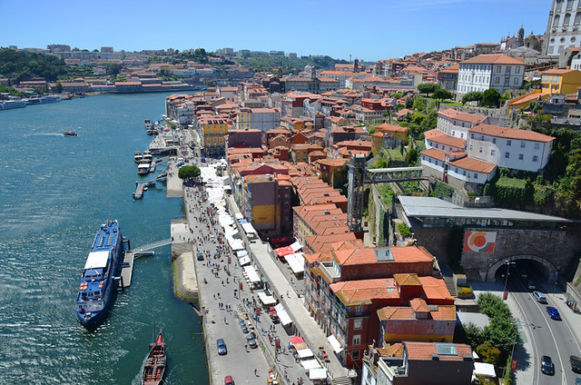 Restaurants by the river, Porto, Portugal