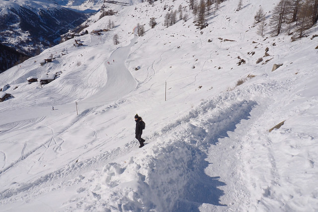 Walking in the snow. Zermatt, Switzerland