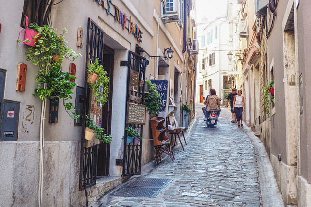 Narrow backstreet, Piran, Slovenia