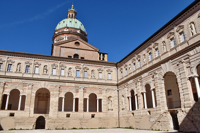 The large cloister of Chiostri di San Pietro, a 16th century splendour that remained 'hidden' until 2006.
