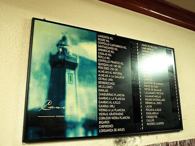 Menu at Casa Lin, Avilés