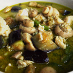 Thai green curry with fish